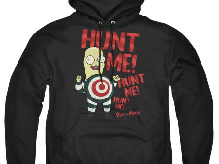 RICK AND MORTY : HUNT ME ADULT PULL OVER HOODIE Black SM Hot on Sale