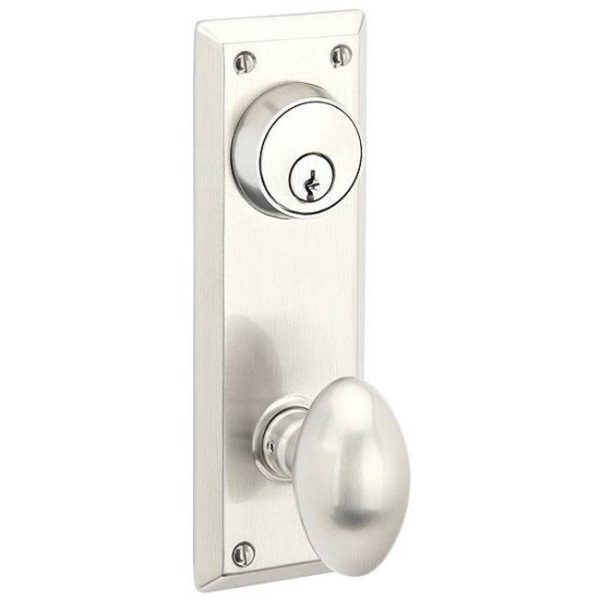 Emtek 8081E Passage Double Keyed , Sideplate Locksets Quincy 3-5 8  Center to Center Keyed , Egg Knob on Sale